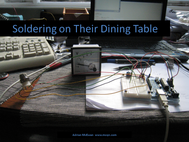 Soldering on Their Dining Table