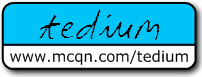 Logo for tedium, the online todo list from www.mcqn.com